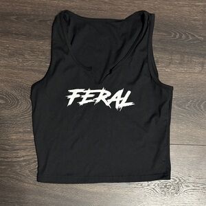 Feral Black Women's Crop Tank Top